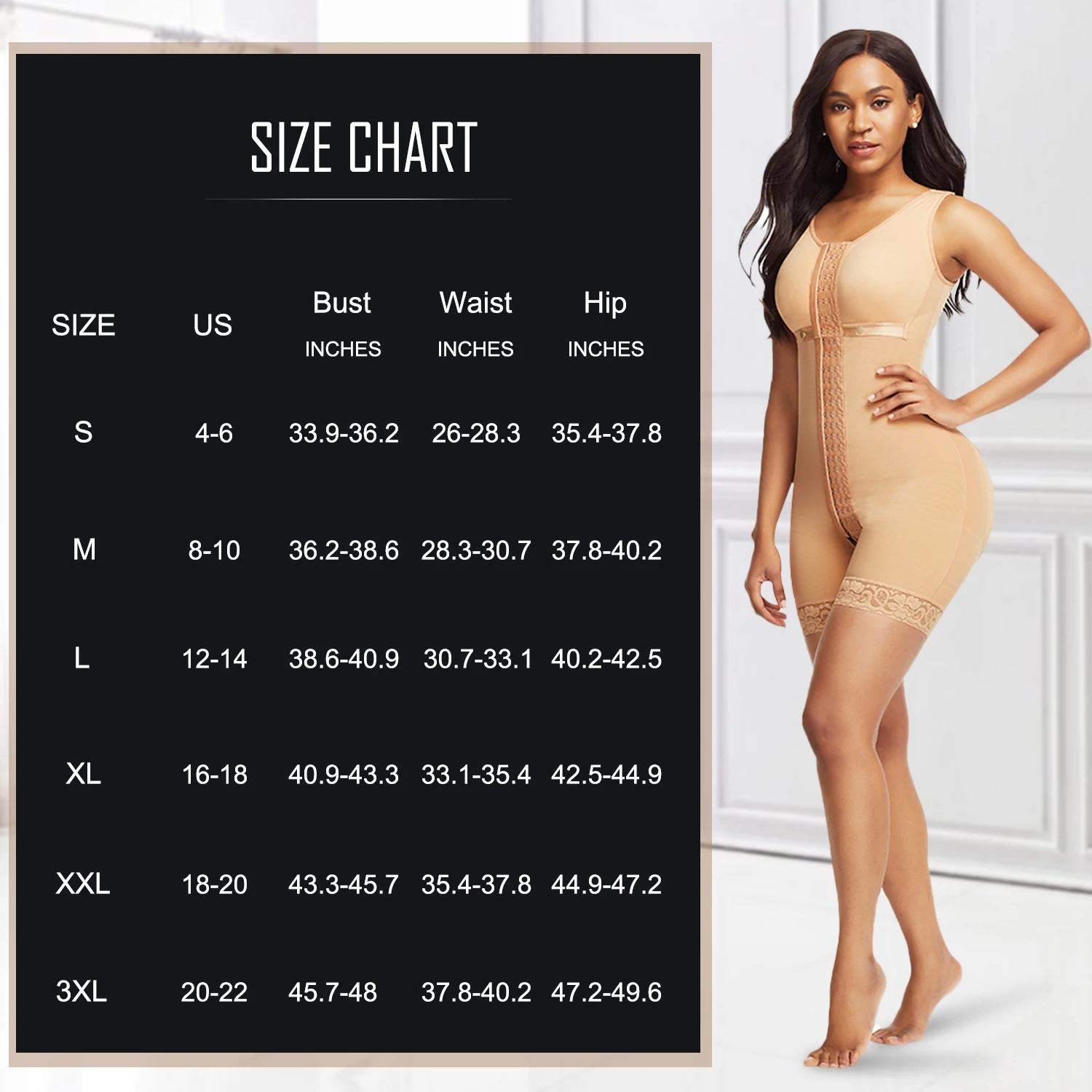 
Top Selling Adjustable 3 Hooks High Compression Tummy Control Full Body Shaper Women Shapewear Butt Lifter Short 