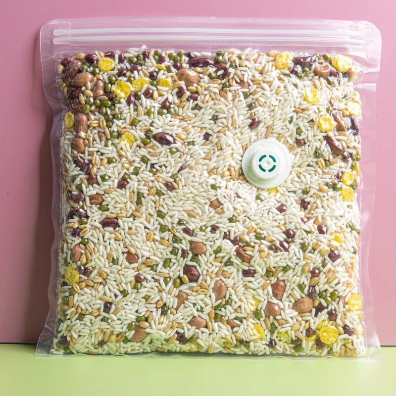 Wholesale Vacuum Zipper Bag with Air Valve For Food  Transparent Seal Vacuum Storage Bag