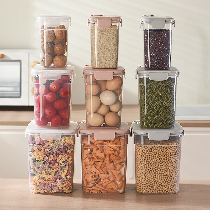 Hot Sale Airtight Food Storage Containers Kitchen Cereal Dry Food Plastic Canisters Bpa Free With Lids