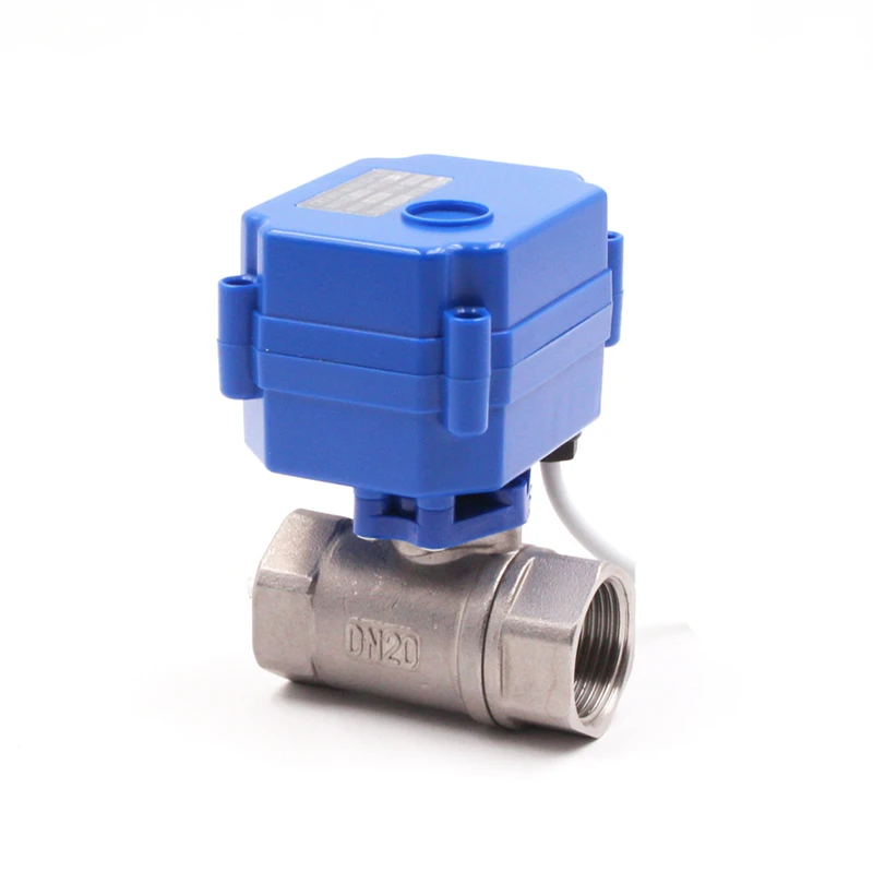 AC/DC 9V~24V motorized water valve CR05 wiriing wires control with signal feedback