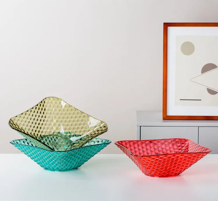 
New products eco-friendly custom logo square snack fruit plates sets dinnerware plastic plate 