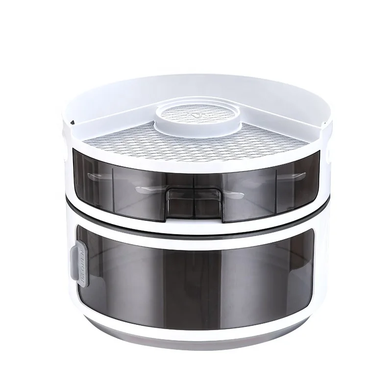 Plastic 2 tier Spice Rack Organizer Rotating Kitchen