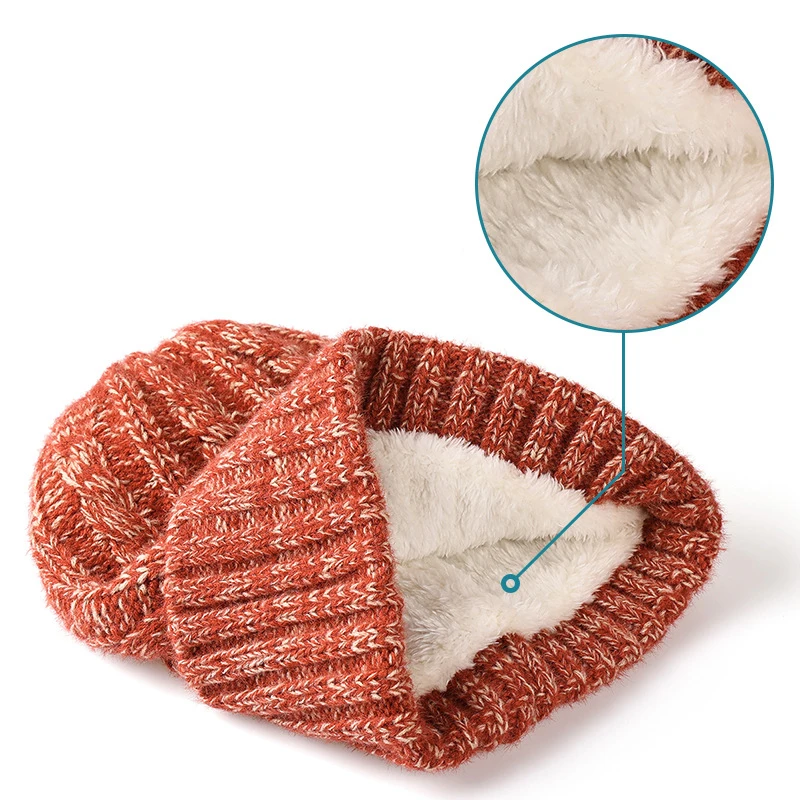 3 PCS Unisex Winter Warm Knit Beanie Hat Touchscreen Gloves Long Neck Scarf Set with Fleece Lined Skull Caps Gifts for Women Men