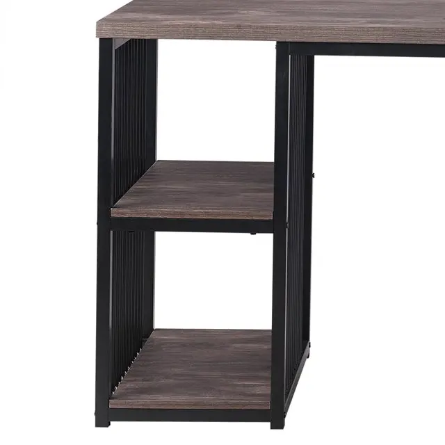 Large Working Space Office table with 2 Storage Shelves Computer Desk Writing Table Modern Style