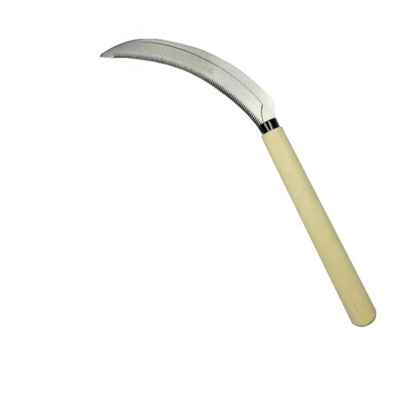 High Quality Carbon Steel Sickle Agricultural Tools  Knife with Wooden Handle Harvest Hand Grass Sickle