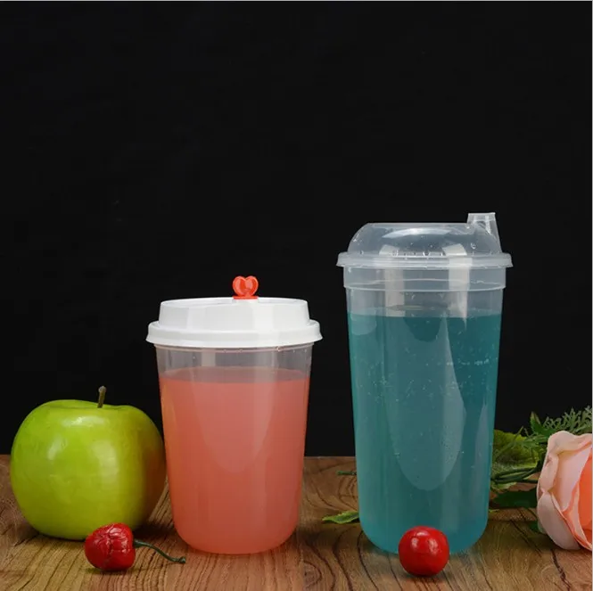 Disposable Round Bottom Boba Tea Cup Biodegradable Compostable PLA Clear Cold Cup