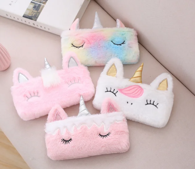 BSCI Factory Creative Ice-Cream Plush Unicorn Shaped Coin Purse