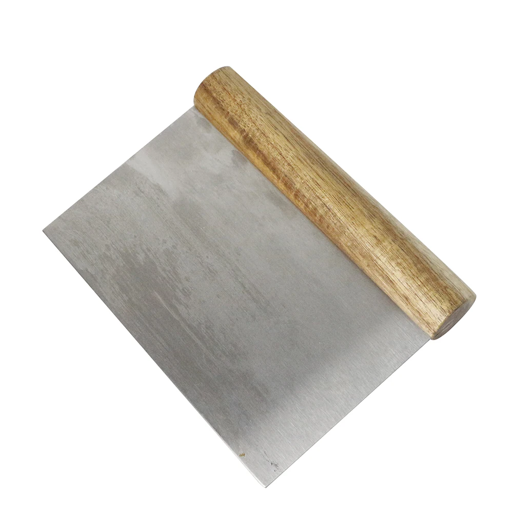 Wholesale Stainless Steel Pastry Cutter Dough Scraper with Acacia Wood Handle