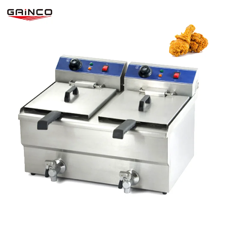 Frying Machine Chicken KFC Potato Chips Fryer Double Tank Commercial Electric Deep Fryer For Chips Fish Chicken