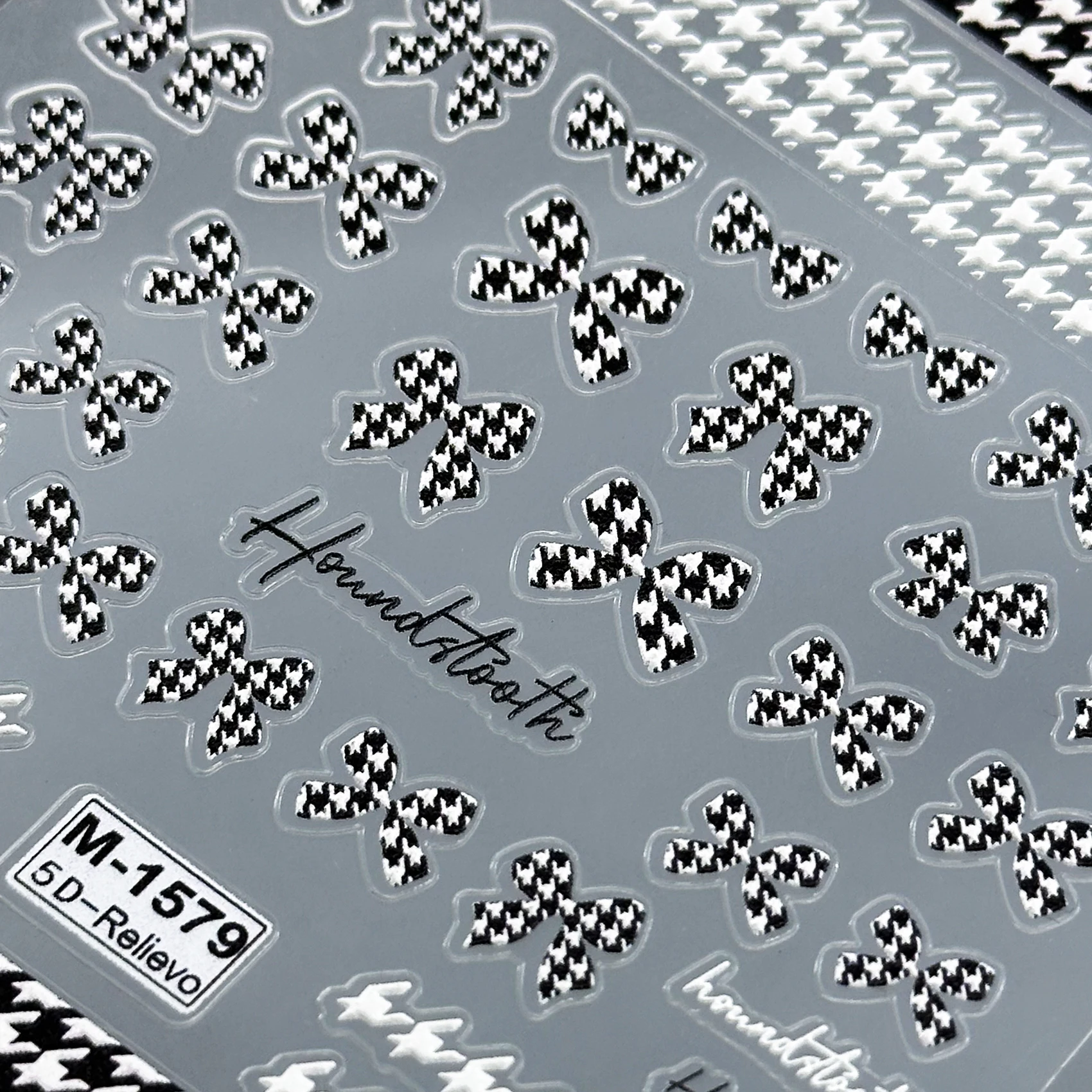 Nail Decal Wholesale Free Samples Nail Stickers Checker Bowknot Valentines Sticker for Nail