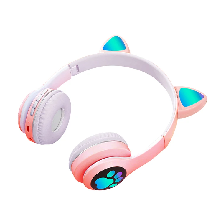 Factory sales LED RGB cat ear paw audifonos running Sports music auriculares Gaming Headset bt true wireless cat ear headphones