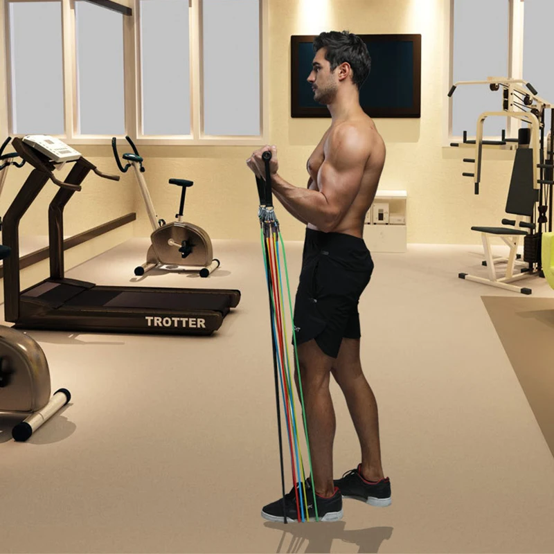 Multi-sizes Bodybuilding Elastic Exercise Long Anti-snap Resistance Bands Workout Gym Pull Up Rope With Handle For Legs And Butt