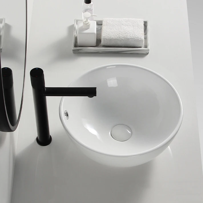 Modern Round Ceramic Art Basin Lavabo Sanitary Ware Counter Top Wash Basin Ceramic Bathroom Sinks