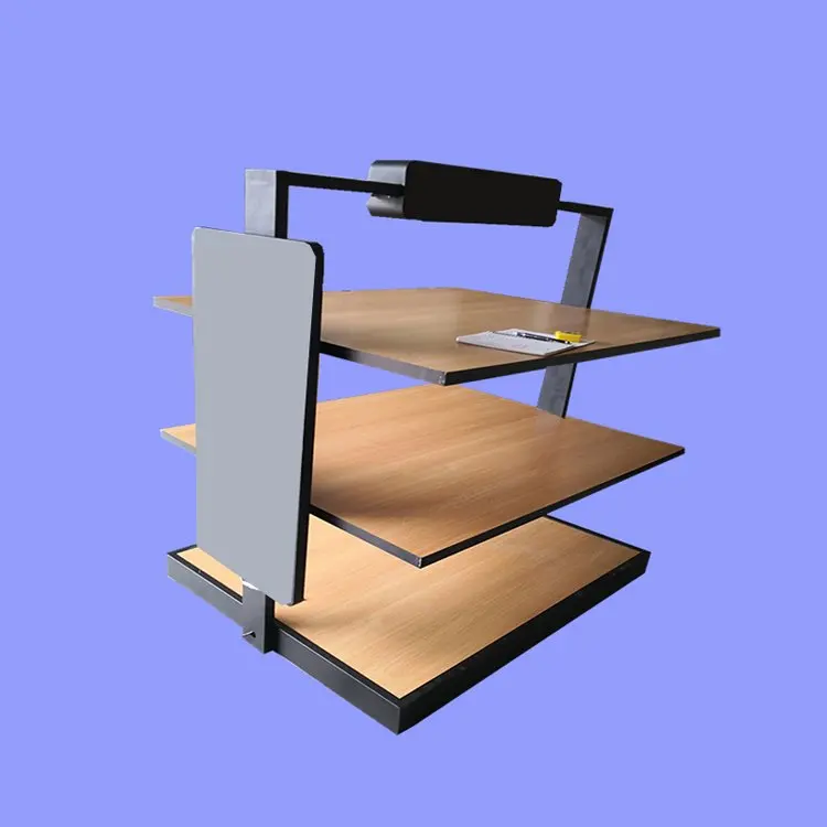 2022 Business Store Retail Customizable Shelves For Sale Supermarket Display Stand Metallic&Wooden Supermarket Rack