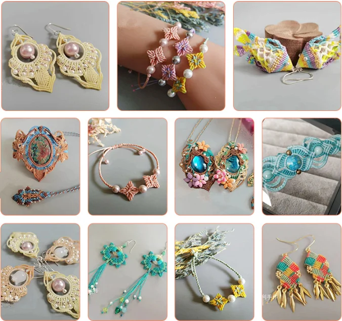 Small roll 80 meters 100% polyester DIY handmade sewing weaving thread 0.55mm round waxed thread for jewelry making findings