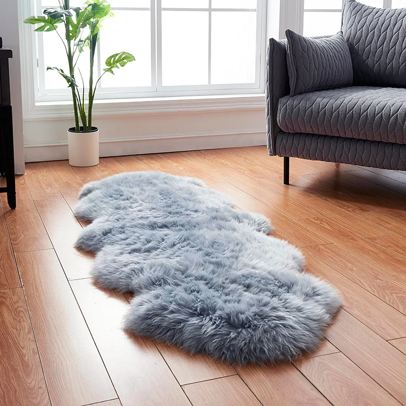 Wholesale  Hot Sale  Factory price fluffy shaggy soft long hair  sheep skin faux wool fur area living room carpet Rug