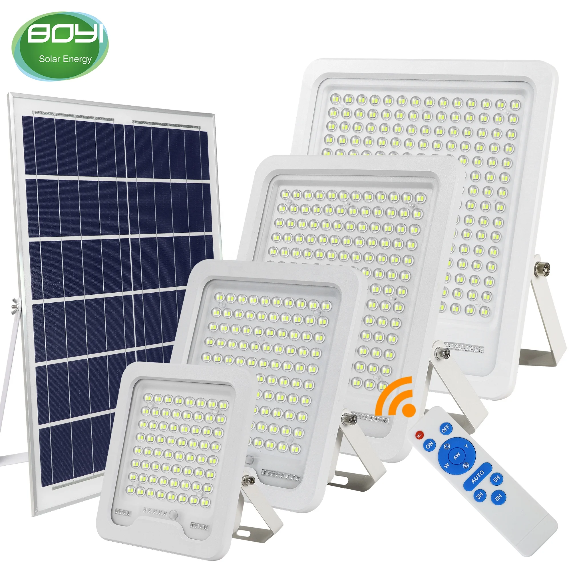 Новая модель BOYI 100 Вт 200 300 400 IP65 светодиодные Солнечные прожекторы наружные горячие продажи продукции