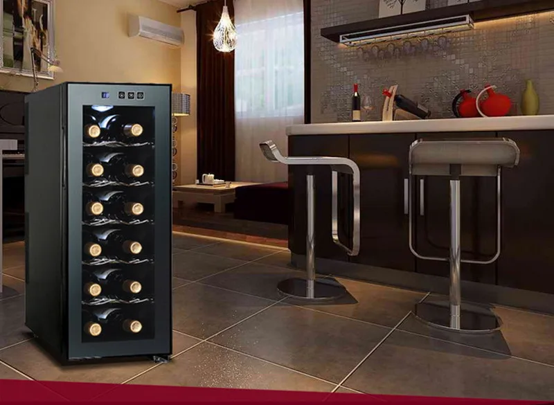 Hot selling 12 bottle thermoelectric cooling fridge stainless steel shelves small wine refrigerator wine cabinet