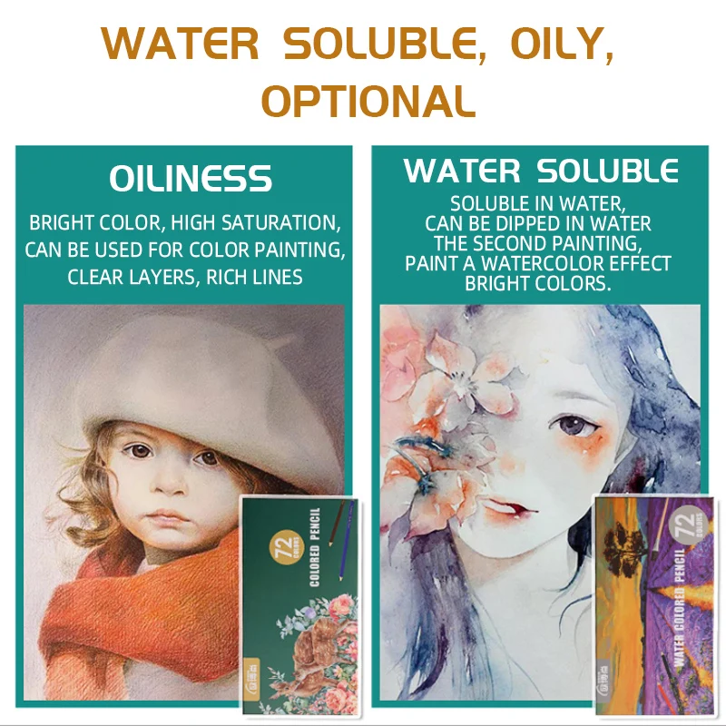 
Hand drawing professional brush art professional oiliness pencil 72 color sketch oil brush set for students colour pencil 