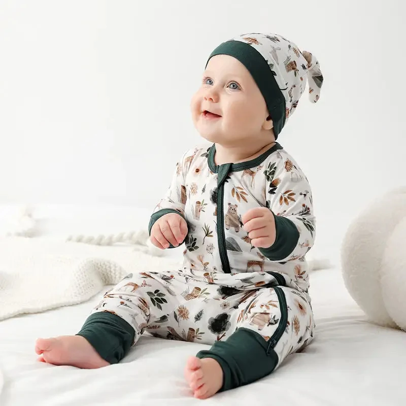 Newborn 0-3 years old Bamboo pyjamas infant Spring clothes baby Bamboo long sleeve romper
