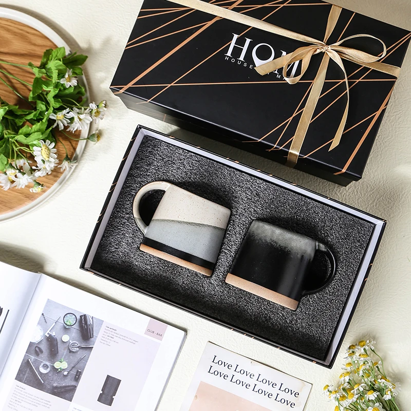 Wholesale vintage matte cafe drinkware custom stoneware mug gift ceramic coffee cup set latte coffee mug