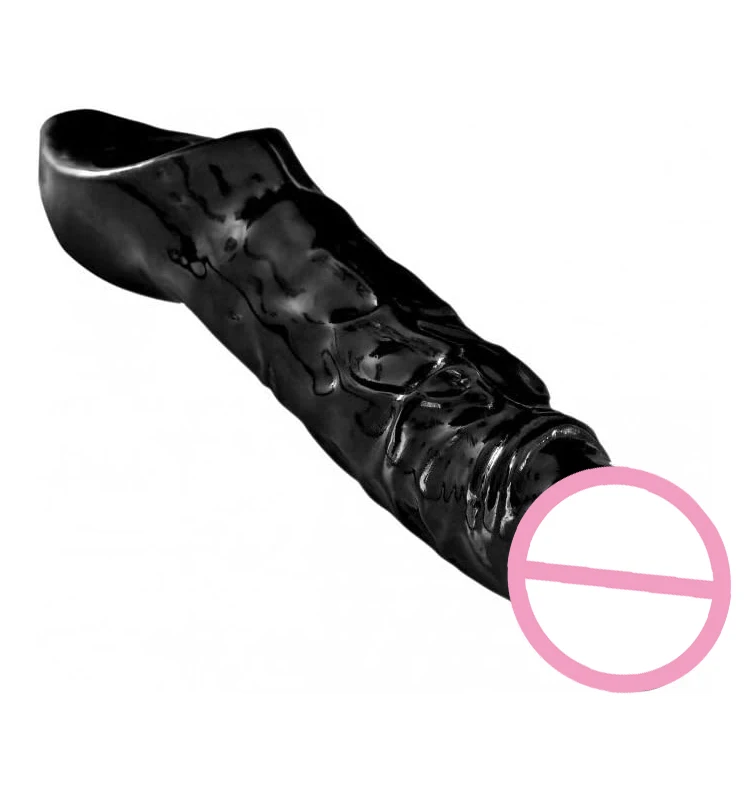 Realistic Condom Reusable Penis Sleeve Enlargement Condoms Male Cock Extender Dildo Enhancer Intimate Goods Sex Toys for Men