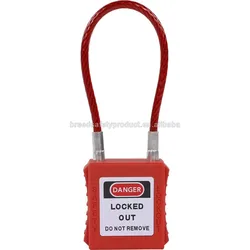 Loto Custom Insulated Plastic Layer Covered Steel Cable Safety Padlocks With UV Proof Labels G41