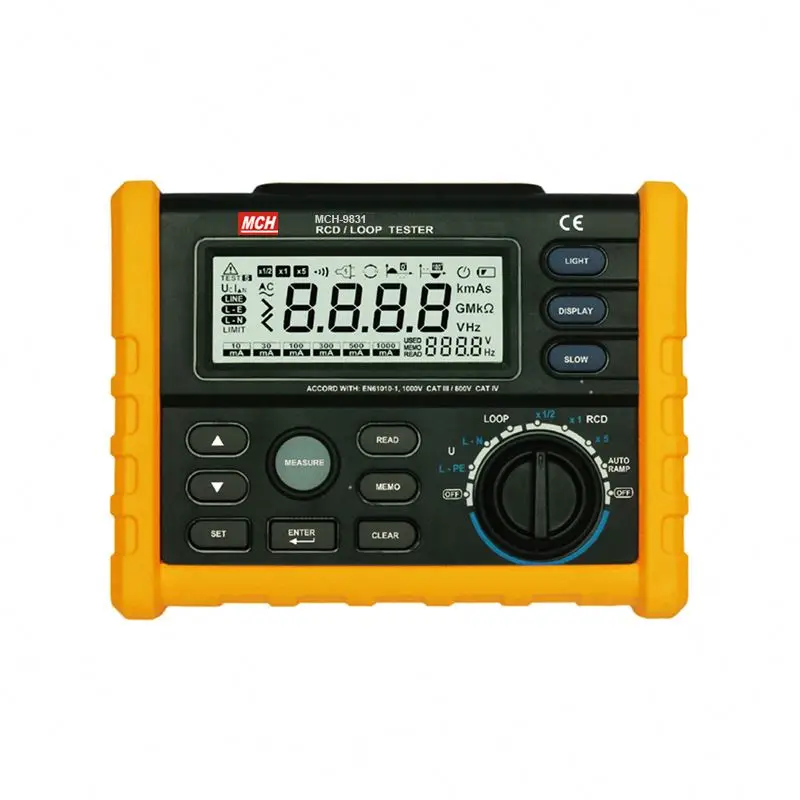 MCH-9831 Circuit Testers RCD Loop Tester DC 45Hz 65Hz 100 Groups Of Data Logging