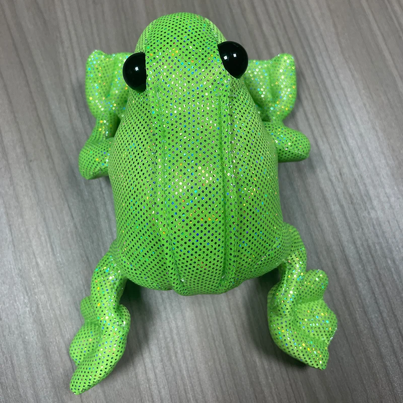 Hot Sales Glitter Fabric Cartoon Frog Plush Toy Customized Kids Gift Animal Frog Plush Toy