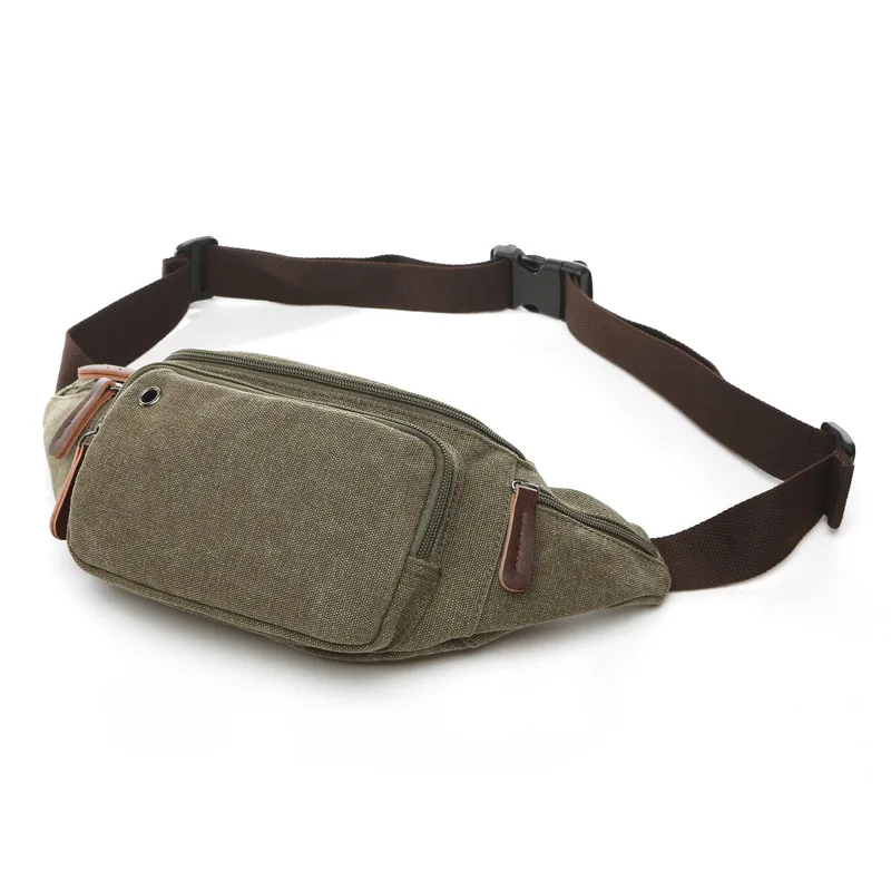 Durable wholesale canvas funny pack mens multifunctional waist bag