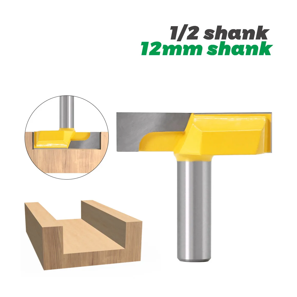 Хвостовик 12 мм 1/2, чистящее дно, диаметр фрезерования, режущий наконечник для роутера для обработки поверхности