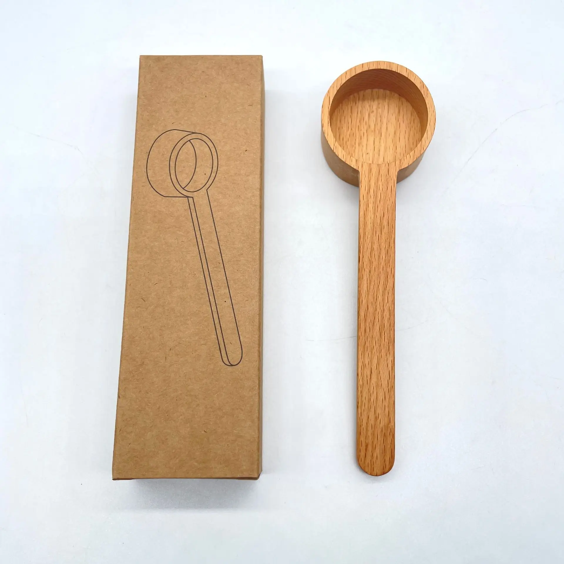 Custom Wholesale Walnut Wood Measuring Spoon Short Handle Wooden Coffee Spice Seasoning Spoons