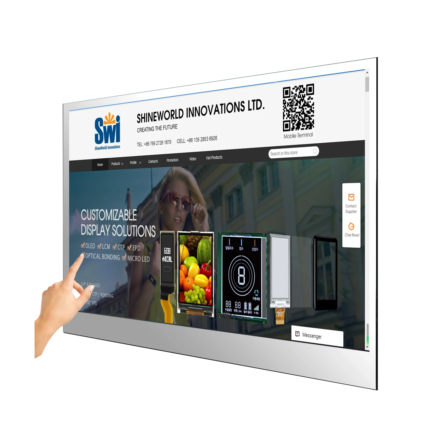 27inch tft 1920x1080 lcd display mirror glass with touch screen LVDS