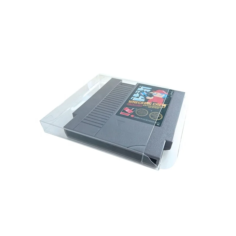 Wholesale PET plastic game protectors box,clear plastic NES SNES cartridge games box protectors case