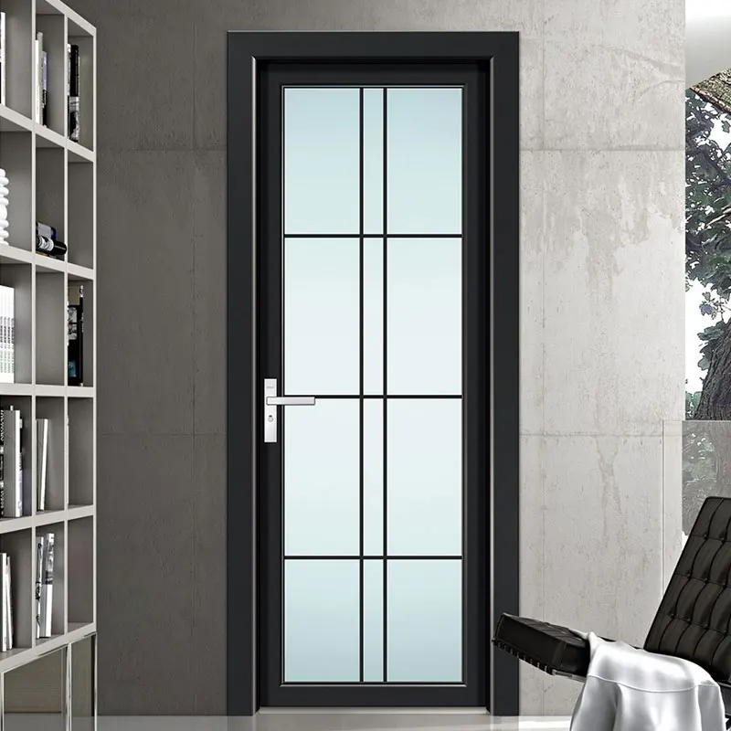 White stylish aluminium glass casement door modern waterproof casement door for bathroom