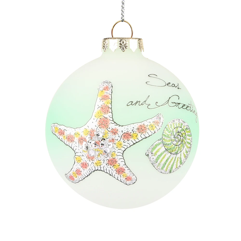 Sea Series Glass Christmas Ornaments for Tree Decoration