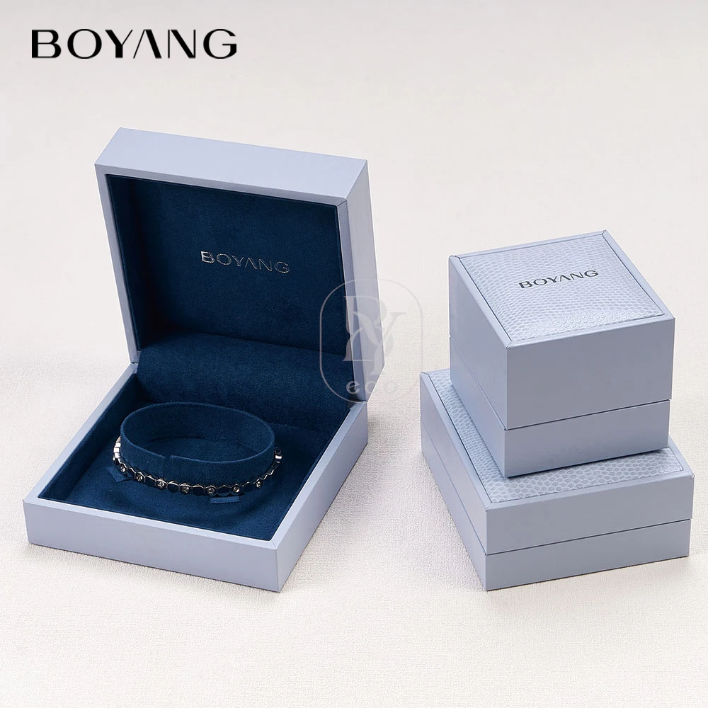 Custom Logo Necklaces Earring Bracelet Box Packaging PU Leather Jewelry Gift Boxes