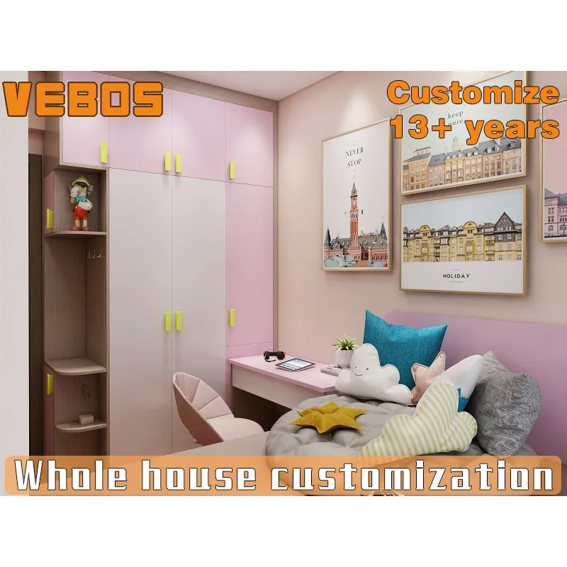 
factory direct design customized pink bedroom set luxury and high quality doll bedroom set kids bedroom sets 