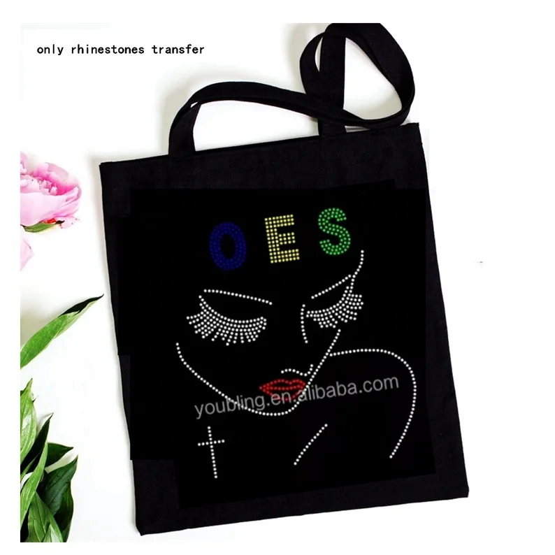 Latest Iron on Bling Afro Girl Hotfix OES  Rhinestones Transfer Iron on Heat  Transfer Motif Designs for Tshirt