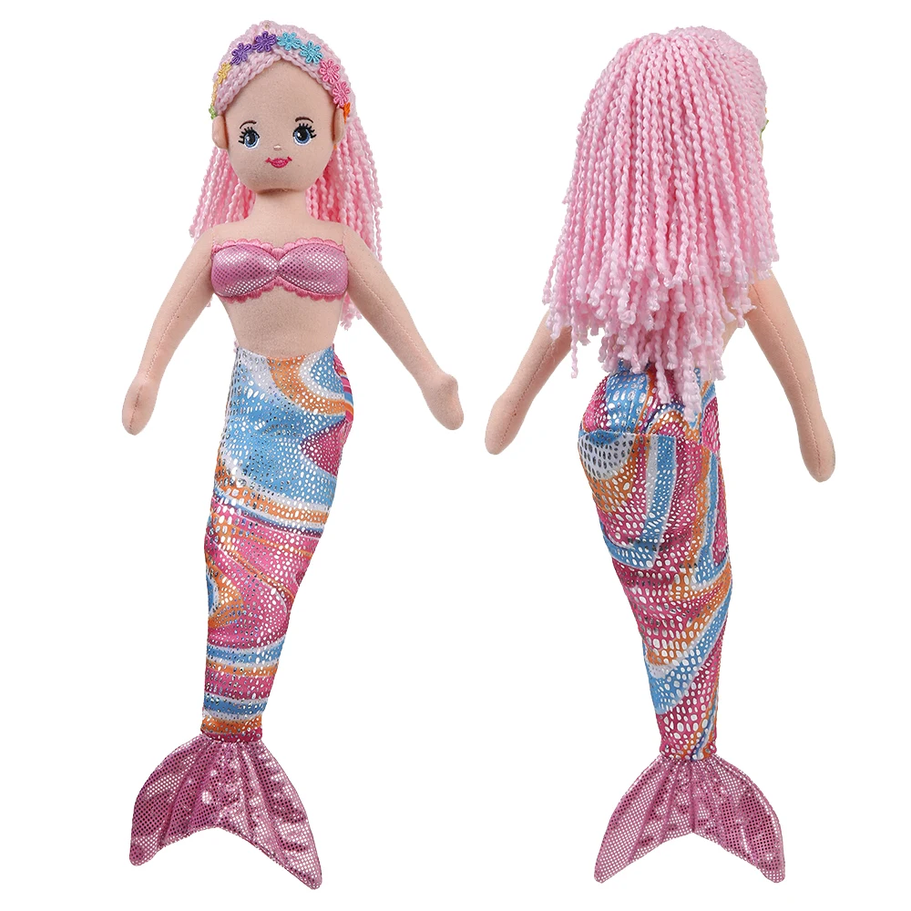 Оптовая продажа, новый дизайн, красивые детские Тряпичные куклы-русалки, миниатюрные плюшевые мягкие игрушки-русалки на заказ