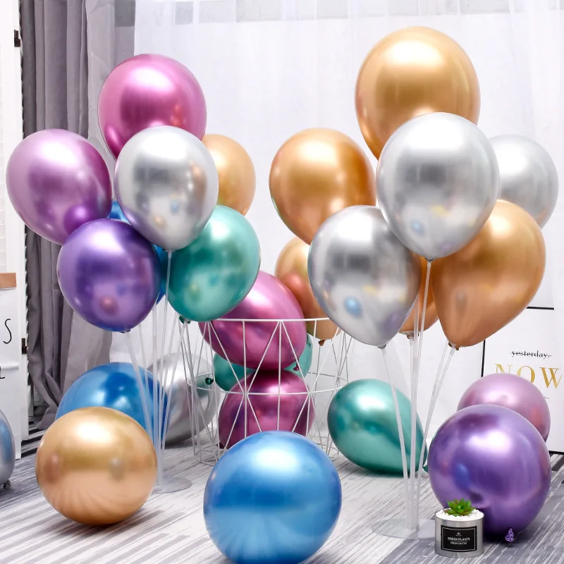 Glossy Metal Pearl Latex Balloons Thick Chrome Metallic Inflatable Air Balloons Globos Metalicos Birthday Party Decoration
