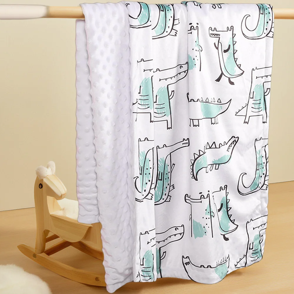 Silky Micro 30x40 Inches Soft Minky Dot Blankets Multifunction Baby Swaddle Blanket Made of Polyester for Babies