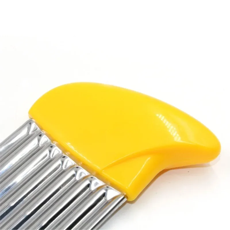 Potato Cutter Chip French Fry Maker Dough Vegetable Fruit Crinkle Wavy Slicer Knife Stainless Steel Potato Cutter Kitchen Tool