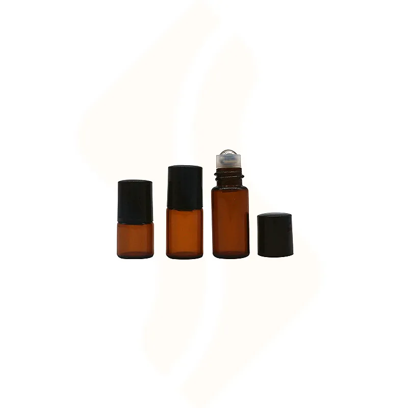 1ml 2ml 3ml Amber Clear Glass Roll on Bottle Perfume Essential Oil Bottle with Roller Ball Cap
