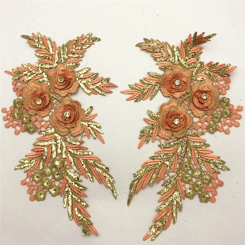 Blossom Flower Applique Clothing Embroidery Patch Sticker Iron On Sew Cloth DIY Fabric Badge Stickers for Clothing Jeans