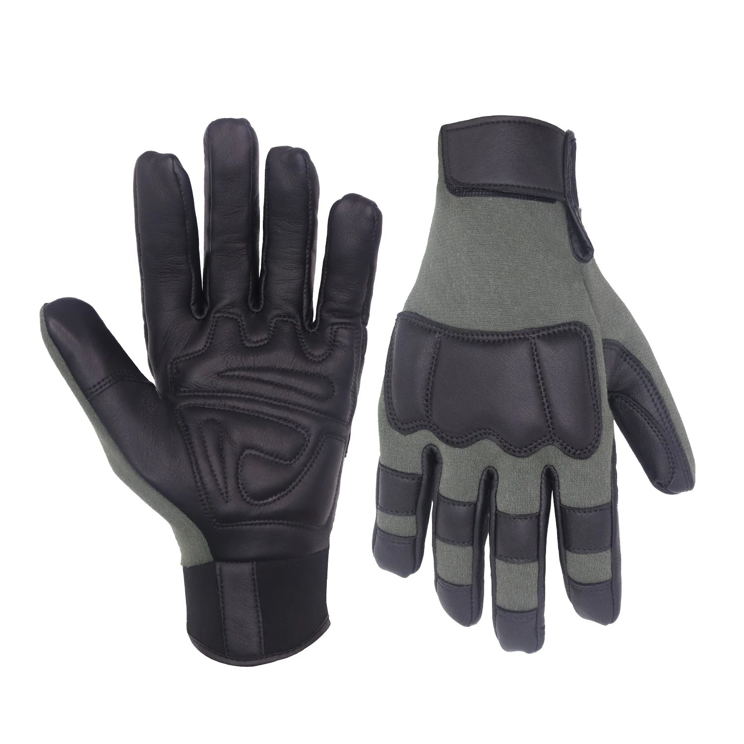 PRISAFETY Premium Genuine Grain Goatskin Wear Resistant Tactical Men Shooting Military Fire Fighting Gloves