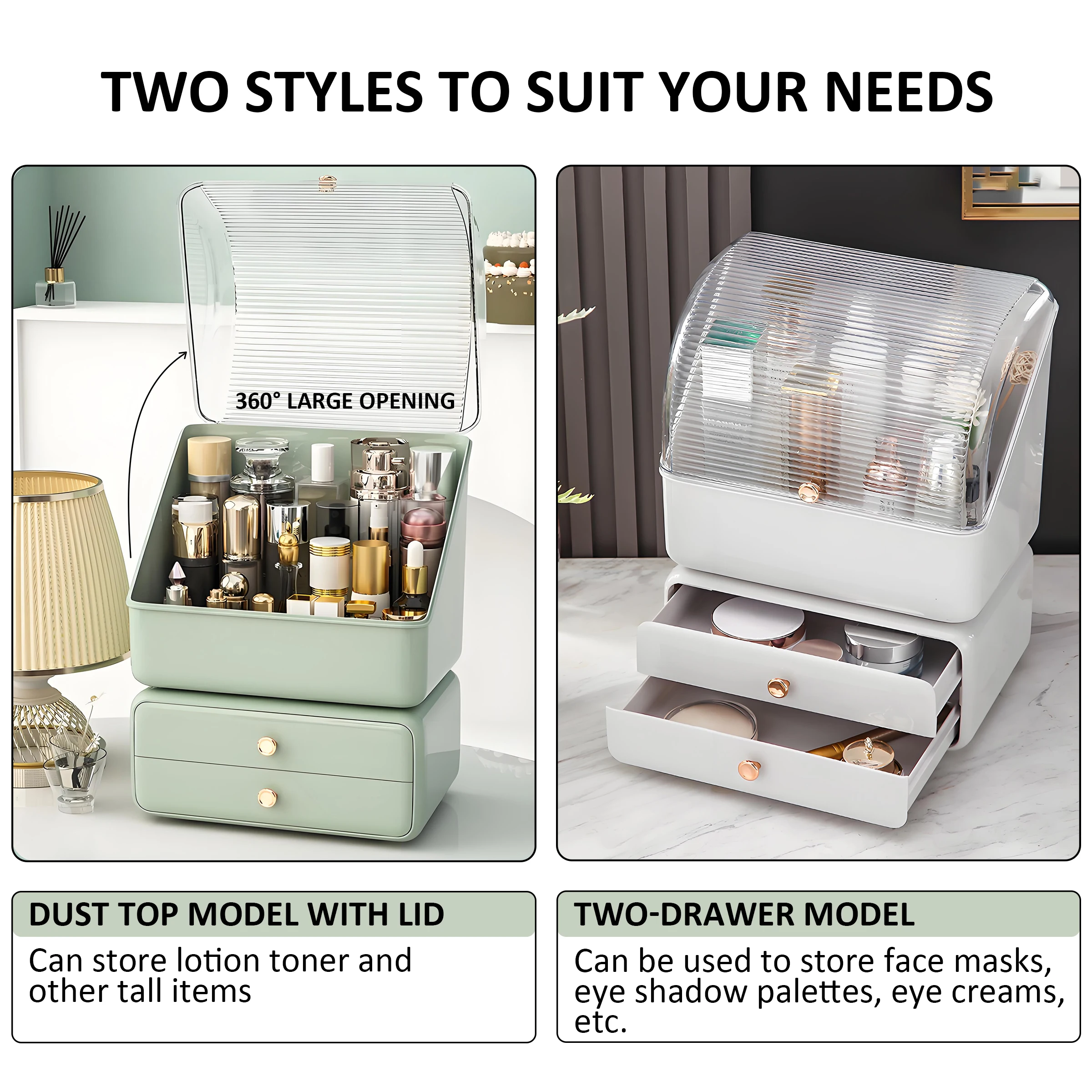 Лидер продаж большой объем легкий роскошный пластиковый органайзер для макияжа с выдвижными ящиками