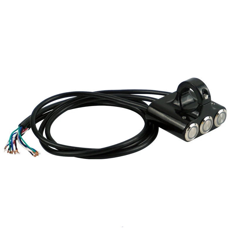 Motorcycle Handlebar Spotlight LED Aluminum Alloy Multi-self-Locking Self-resetting Button Three-in-one Switch