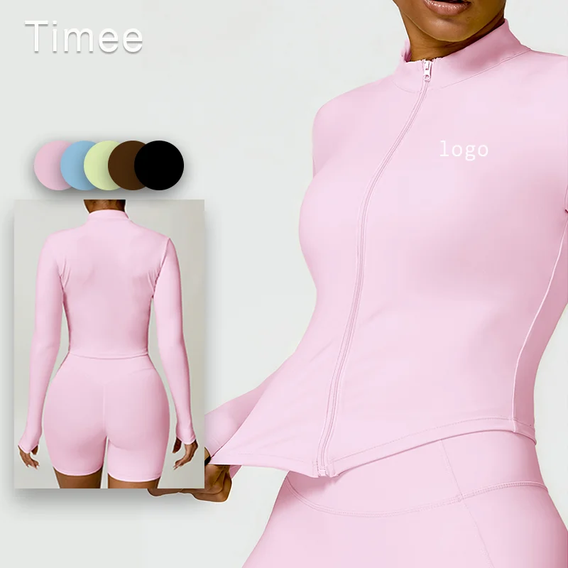 New design outfit wholesale oem sports women fitness jackets zip sweatshirt sports jacket