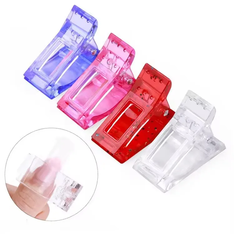 Transparent Gel Quick Building Nail Tips Fixed Clips Finger Nail Extension UV LED Plastic Builder Clamps Manicure Nail